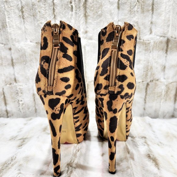 Luichiny Sexy Leopard 6" High Heels Platform Ankle Boots - Picture 9 of 12